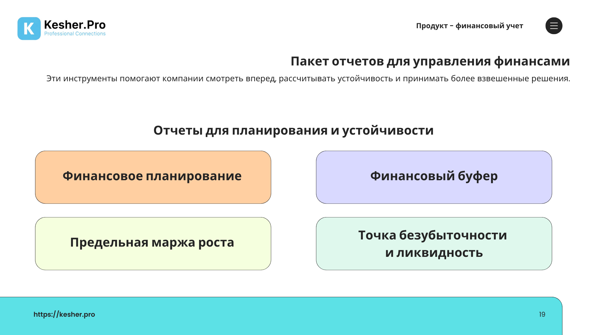 KESHER.PRO — Финансовый учёт ПРО — слайд 19